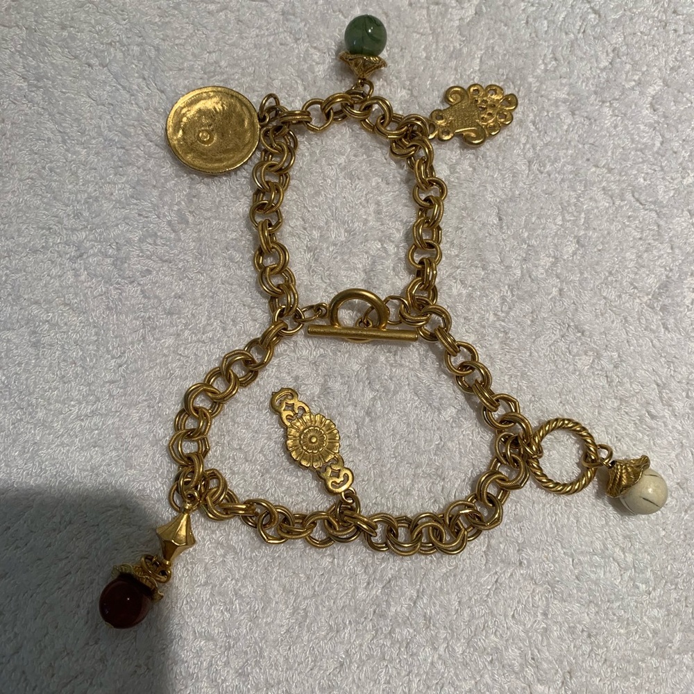 Gold charm bracelet